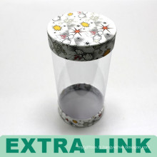 Boîte de sucrerie acrylique claire réutilisée par conception faite sur commande ronde élevée